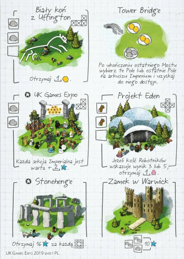 Imperial Settlers: Roll & Write – UK Games Expo Promosheet