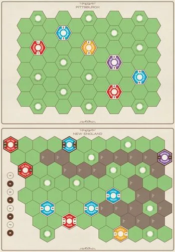 Age of Steam Deluxe Expansion: New England/Pittsburgh & Switzerland Maps