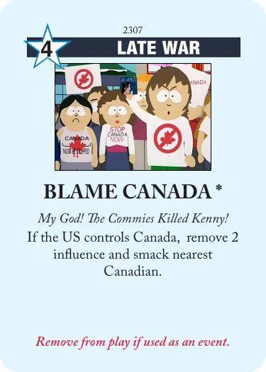 Twilight Struggle: Blame Canada Promo Card