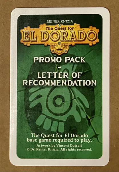 The Quest for El Dorado: Promo Pack – Letter of Recommendation