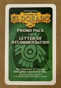 The Quest for El Dorado: Promo Pack – Letter of Recommendation box cover