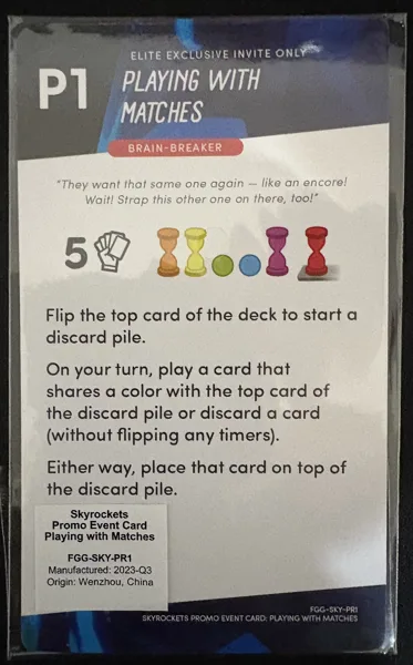 Skyrockets: Festival of Fire – P1 Playing with Matches Promo Card