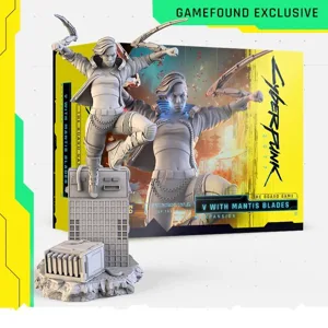 Cyberpunk 2077: The Board Game – Female V with Mantis Blades box cover