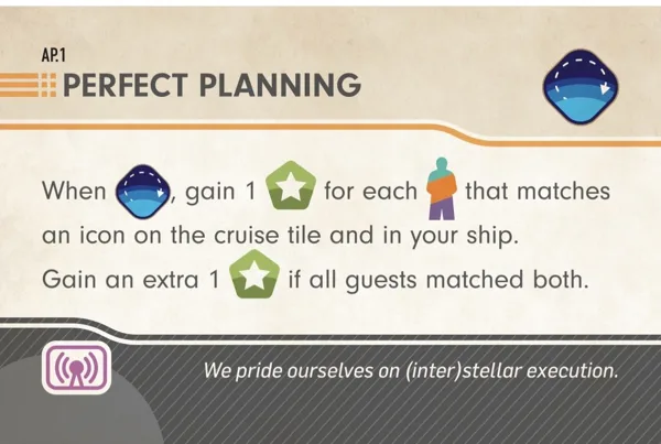 Galactic Cruise: Perfect Planning Promo Card