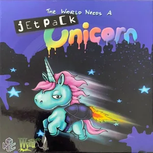 The World Needs a Jetpack Unicorn box cover