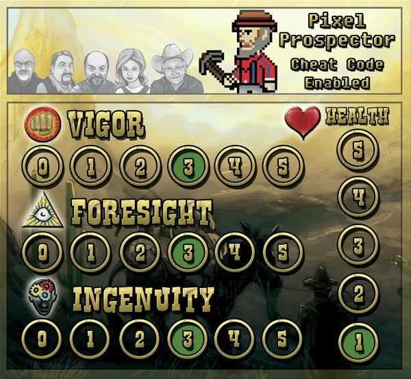 The Lost Dutchman: Pixel Prospector Player Board