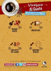 VivaJava: The Coffee Game: The Dice Game: Al Gusto – Promotableau NR. 1 box cover