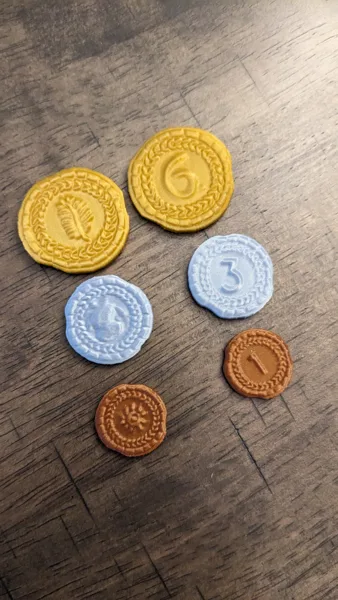 Coins for board game "7 Wonders" and "7 Wonders Duel"