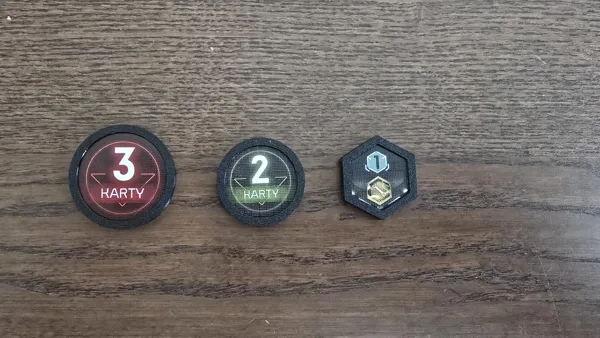 Shell token 30, 25 mm and polygon 6 x 21mm (Nemesis)
