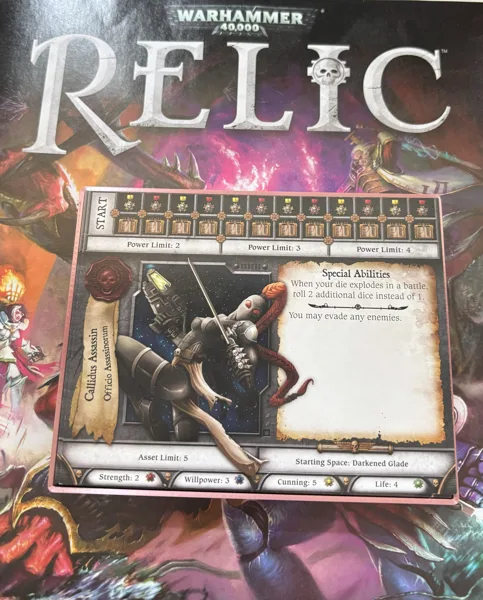 Character Cards and Scenario Cards for Relic Warhammer Base Nemesis and Terra