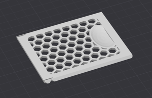 Barrage organizer player box lid with hexagonal holes