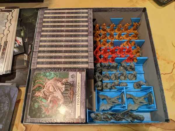 OLD - REMIX Cthulhu Death May Die - Retail Boxes Inserts SLEEVED CARDS (holds Season 1, 2, Goat, Yog)
