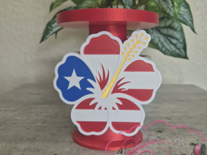 Puerto Rico Hibiscus Flower Candle Holder