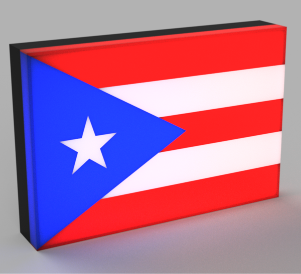 World Flags - Puerto Rico LED Lamp