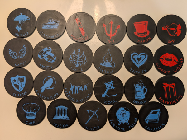 Blood On the Clocktower Player Tokens