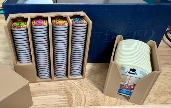 Ra Deluxe and Trader expansion - Acrylic tiles version 25th Century Games - insert organizer