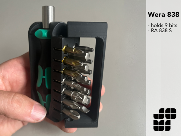 Wera RA 838 S holder with up to 20 bits