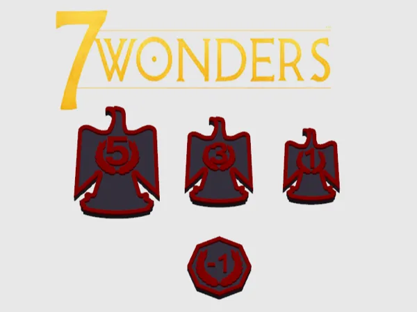 7 Wonders Military tokens