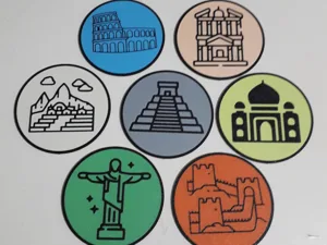 New 7 Wonders of the World coasters (set of 7)