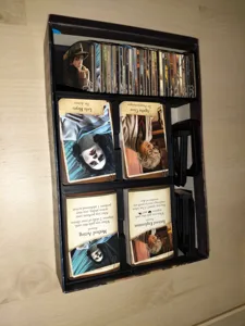 Eldritch Horror character frames and insert for small expansion box fit