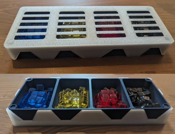 Pandemic Organiser for Disease Cubes with Optional Magnetic Lid
