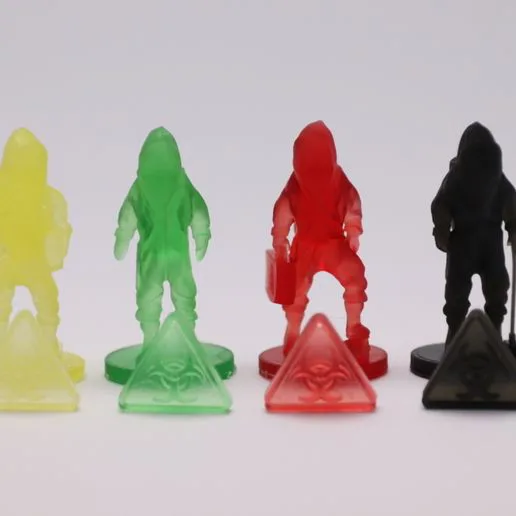 4 different hazmat pandemic miniatures 3D print small print 3D print model