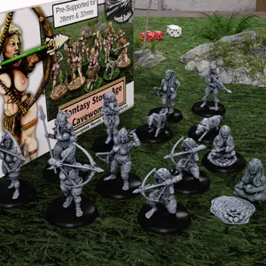 Fantasy Stone Age Cavewomen II  (11+2 HEROIC SCALE MINIATURES)