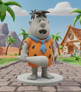 Fred Flintstone Cartoon Caveman 3D Character - Stone Age Character STL