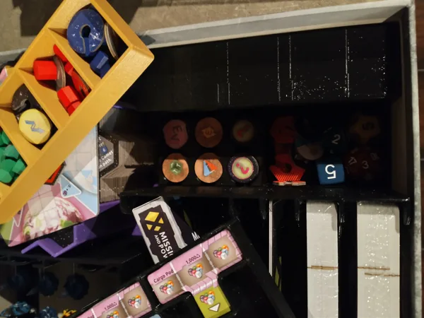 Xia: Legends of a Drift System Player tokens and Exploration token trays