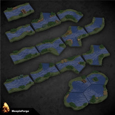 Rivers, Ponds and Lakes in Temperate Climate compatible with Memoir 44 Board Game