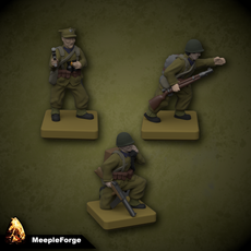 WW2 Infantry Polish Command Squad 15mm Scale (compatible with Memoir 44)