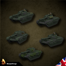 WW2 British Churchill Tank 32mm length 1:200 Scale (Ideal for Memoir 44 Board Game)