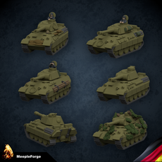 WW2 German Panther Tank 32mm length 1:200 Scale (Ideal for Memoir 44 Board Game)