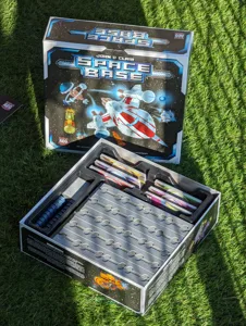 Space Base Organizer w/ Card Alignment Helpers and Magnetic Cube Sliders