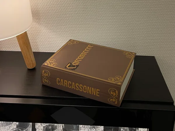 Carcassonne game box as a book