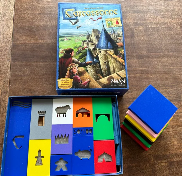 Carcassonne Board Game Organizer with Exp 1-10