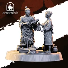 Village Merchant – Feudal Japan Villager STL Miniature for Tabletop RPG (28mm / 32mm) Presupported