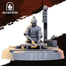 Village Carpenter – Feudal Japan Villager STL Miniature for Tabletop RPG (28mm / 32mm) Presupported