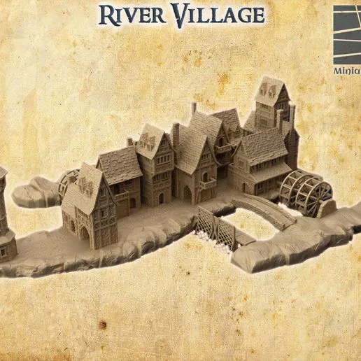 River Village 28 MM Tabletop Terrain