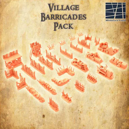 Modular Village Barricades 28 MM Tabletop Terrain