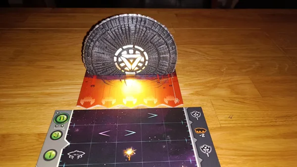 Under Falling Skies - glowing mothership, LED back-lit