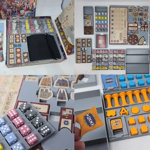 Tiletum board game insert / organizer with individual player trays