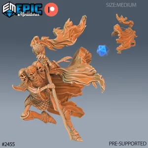Skeleton Skull King Magic ‧ DnD Miniature ‧ Tabletop Miniatures ‧ Gaming Monster ‧ 3D Model ‧ RPG ‧ DnDminis ‧ STL FILE