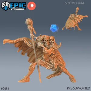 Skeleton Skull King Fighting ‧ DnD Miniature ‧ Tabletop Miniatures ‧ Gaming Monster ‧ 3D Model ‧ RPG ‧ DnDminis ‧ STL FILE
