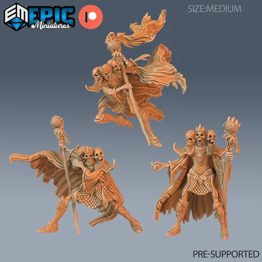 Skeleton Skull King Set ‧ DnD Miniature ‧ Tabletop Miniatures ‧ Gaming Monster ‧ 3D Model ‧ RPG ‧ DnDminis ‧ STL FILE