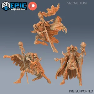 Skeleton Skull King Set ‧ DnD Miniature ‧ Tabletop Miniatures ‧ Gaming Monster ‧ 3D Model ‧ RPG ‧ DnDminis ‧ STL FILE