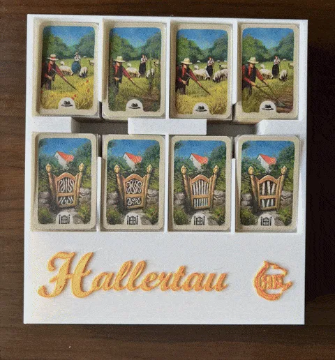 Hallertau Board Game Organizer | Insert | Premium Storage Solution - SLEEVED Version - STL file for 3D Printing