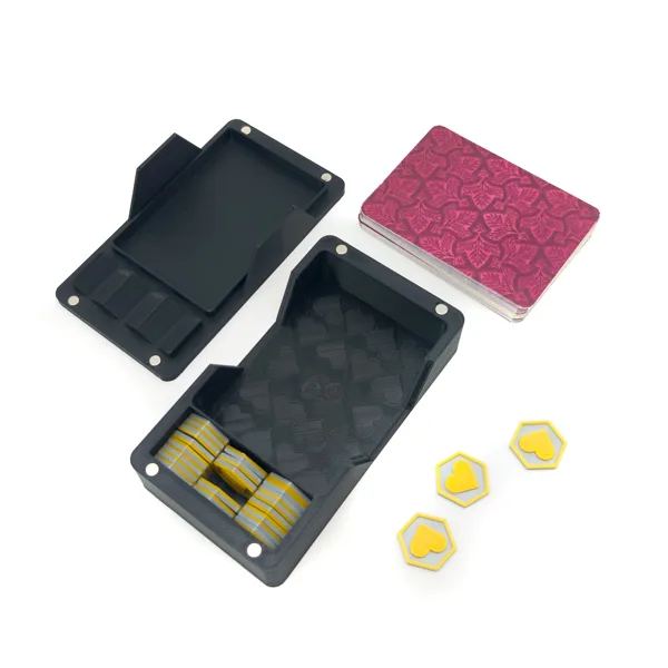 Magnetic Box with Coins Compartment for Playing Card Deck - Love Letter Card Game Custom Version