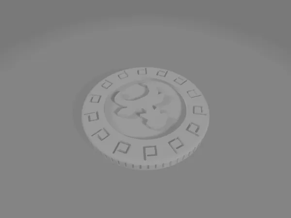 Coin, arrow token and spiral for Santorini boardgame