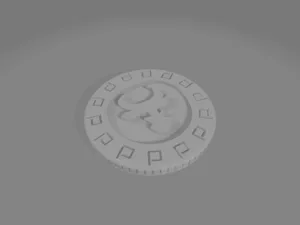 Coin, arrow token and spiral for Santorini boardgame